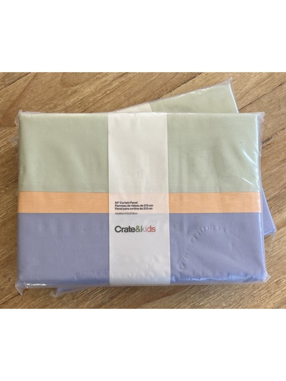 PAIR of Crate & Barrel Kids Color Block Blackout Lined Window Curtains 44 x 84 L